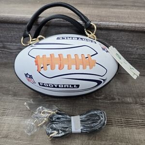 Football Design Women's Handbag - Black and White